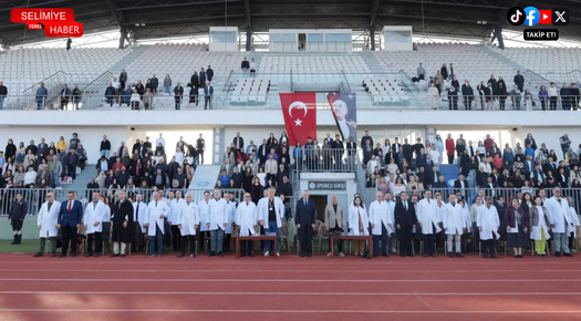 TEKİRDAĞ NKÜ TIP FAKÜLTESİ ÖĞRENCİLERİ BEYAZ ÖNLÜK GİYDİ