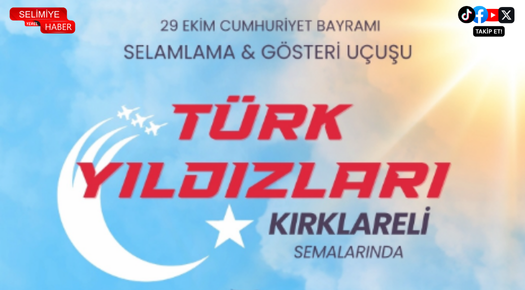 TÜRK YILDIZLARI 29 EKİM’DE KIRKLARELİ SEMALARINDA