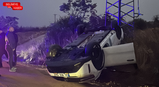 POLİSTEN KAÇMAYA ÇALIŞIRKEN KAZA YAPTI: 1 YARALI