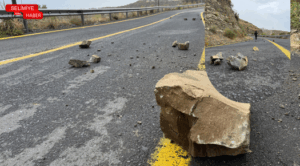 YAMAÇLARDAN KAYALAR YUVARLANDI