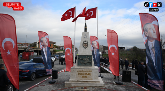 ÜÇ ŞEHİTLER ANITI YENİDEN AÇILDI