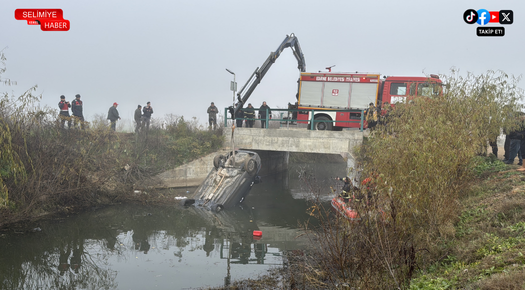 EDİRNE’DE OTOMOBİL DEREYE UÇTU: 1 ÖLÜ