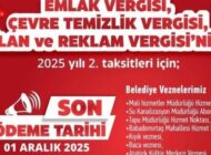 BELEDİYE VERGİLERİNİN SON GÜNÜ