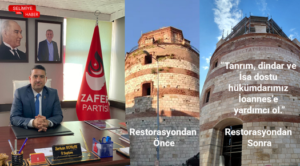 RESTORE EDİLEN SAAT KULESİ YAZISI TARTIŞMA YARATTI