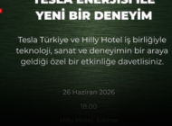 TESLA DENEYİMİ HILLY HOTEL’DE YAŞANACAK