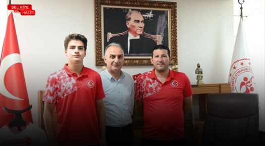 BALKAN İKİNCİSİ SPORCU EMİR ALİ CENGİZ OĞUZ VE ANTRENÖRÜNDEN İL MÜDÜRÜ SELİM AK’A ZİYARET